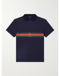 Gucci - Logo-Print Cotton-Jersey Polo Shirt - Lyst