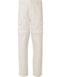 Jacquemus Zip-detailed Canvas Cargo Trousers - White