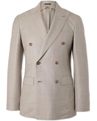 Brioni - Double-breasted Wool And Silk-blend Twill Suit Jacket - Lyst