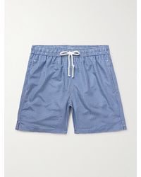 Anderson & Sheppard - Slim-Fit Straight-Leg Mid-Length Houndstooth Swim Shorts - Lyst