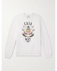 Casablancabrand - Casa Way Embroidered Organic Cotton-jersey Sweatshirt - Lyst