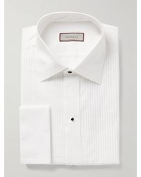 Canali - Pleated Double-cuff Cotton-poplin Tuxedo Shirt - Lyst