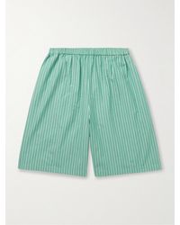 The Row - Zindel Straight-leg Striped Cotton Shorts - Lyst