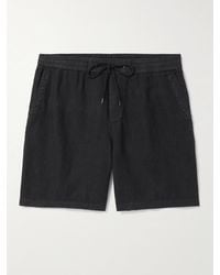 James Perse - Straight-Leg Garment-Dyed Linen Drawstring Shorts - Lyst