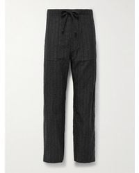 Kaptain Sunshine - Take Easy Baker Straight-Leg Pinstriped Wool-Twill Drawstring Suit Trousers - Lyst