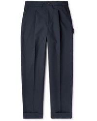 Umit Benan - Straight-leg Pleated Cotton Trousers - Lyst