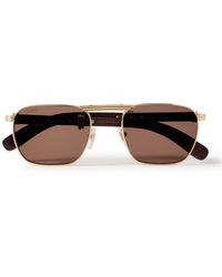 Cartier - Première Square-frame Gold-tone And Wood Sunglasses - Lyst