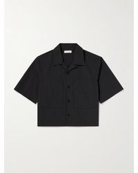 Amomento - Half Convertible-collar Cropped Woven Shirt - Lyst