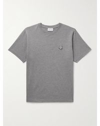 Maison Kitsuné - T-shirt in jersey di cotone con logo applicato - Lyst