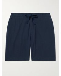 Officine Generale - Phill Straight-leg Cotton-seersucker Drawstring Shorts - Lyst