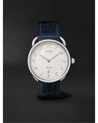 Hermès Montre Arceau Automatic 40mm Stainless Steel And Alligator Watch - White