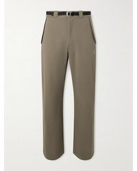 ROA - Slim-Fit Straight-Leg Logo-Embroidered Belted Cotton-Blend Twill Trousers - Lyst