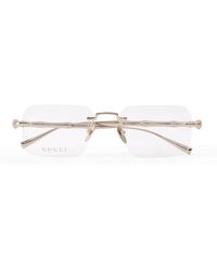 Gucci - Bamboo Square-Frame-Tone Glasses - Lyst