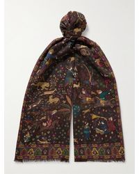 Drake's - Tuch aus einer Woll-Seidenmischung mit "Mughal Hunter"-Print und Fransen - Lyst