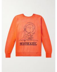 SAINT Mxxxxxx - Michael Distressed Printed Cotton-Jersey Sweatshirt - Lyst
