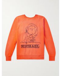 SAINT Mxxxxxx - Michael Distressed Printed Cotton-jersey Sweatshirt - Lyst