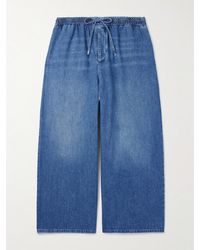 Loewe - Paula's Ibiza Wide-Leg Cropped Drawstring Jeans - Lyst