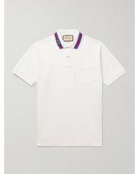Gucci - Poloshirt Aus Baumwoll-Piqué Mit Square GG - Lyst