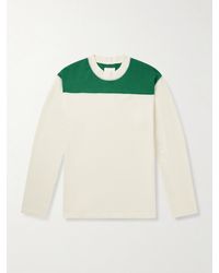 Drake's - Two-Tone Cotton-Jersey T-Shirt - Lyst