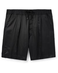 Tom Ford - Straight-leg Pleated Silk-twill Drawstring Shorts - Lyst