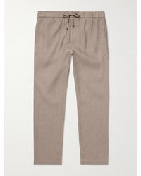 Frescobol Carioca - Oscar Straight-Leg Linen And Cotton-Blend Drawstring Trousers - Lyst