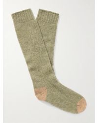 Johnstons of Elgin - Ribbed Donegal Cashmere-Blend Socks - Lyst