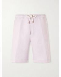 Canali - Straight-Leg Linen And Silk-Blend Bermuda Shorts - Lyst