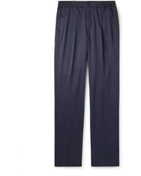 Rubinacci - Leisure Straight-Leg Pleated Silk-Twill Trousers - Lyst