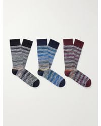 Missoni - Three-Pack Space-Dyed Cotton-Blend Socks - Lyst