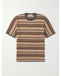 MR P. - Striped Textured-cotton T-shirt - Lyst