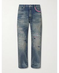 Neighborhood - Savage Straight-Leg Bead-Embellished Distressed Jeans - Lyst