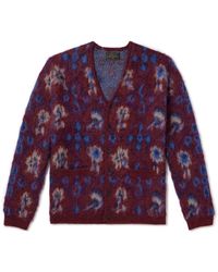 Beams Plus - Floral-jacquard Knitted Cardigan - Lyst