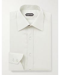 Tom Ford - Camicia in popeline di misto lyocell con collo alla francese - Lyst