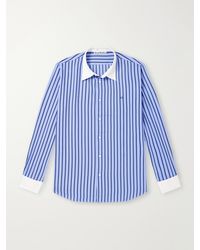 Acne Studios - Logo-Embroidered Striped Poplin Shirt - Lyst