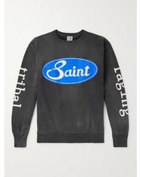 SAINT Mxxxxxx - Sweatshirt aus Baumwoll-Jersey mit Logoprint in Distressed-Optik - Lyst