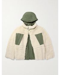 Sacai - Shell-trimmed Wool-blend Fleece Hooded Coat - Lyst