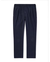 Incotex - Straight-leg Pleated Prince Of Wales Checked Cotton-blend Trousers - Lyst