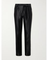 Tom Ford - Slim-Fit Ribbed Cotton-Blend Satin Trousers - Lyst