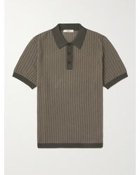 MR P. - Crochet-Knit Cotton And Silk-Blend Polo Shirt - Lyst