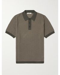 MR P. - Crochet-knit Cotton And Silk-blend Polo Shirt - Lyst