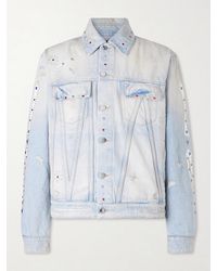 Amiri - Embellished Distressed Denim Jacket - Lyst