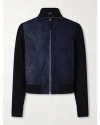 Tom Ford - Slim-fit Merino Wool-blend And Suede Bomber Jacket - Lyst