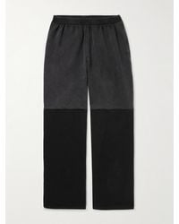 Balenciaga - Pantaloni a gamba larga in denim e jersey di cotone a pannelli - Lyst