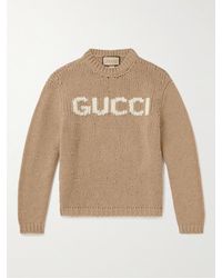 Gucci - Pullover in lana con logo a intarsio - Lyst