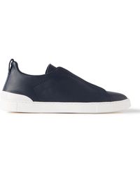 Zegna - Triple Stitchtm Secondskin Full-grain Leather Sneakers - Lyst