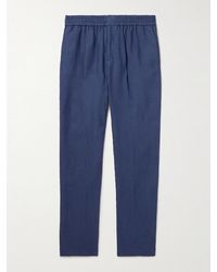 Sunspel - Slim-Fit Straight-Leg Linen Trousers - Lyst