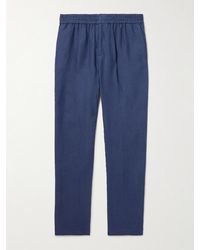 Sunspel - Slim-Fit Straight-Leg Linen Trousers - Lyst