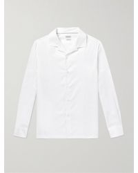 Brunello Cucinelli - Hemd aus Baumwoll-Twill mit Reverskragen - Lyst