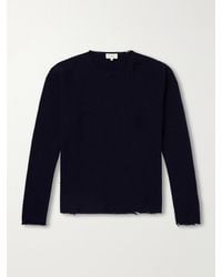 Second Layer - Distressed Waffle-Knit Wool And Cashmere-Blend Sweater - Lyst