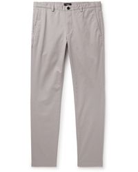 Theory - Zaine Slim-fit Straight-leg Cotton-blend Twill Trousers - Lyst